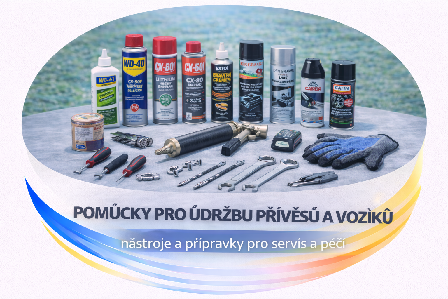 Pomůcky pro údržbu přívěsů a vozíků